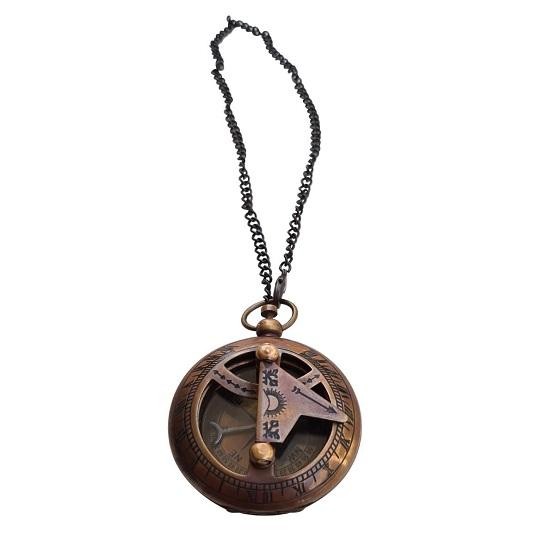 Nautical Pocket Compass with Chain Maritime  Collectible Handmade Portable Magnetic Working