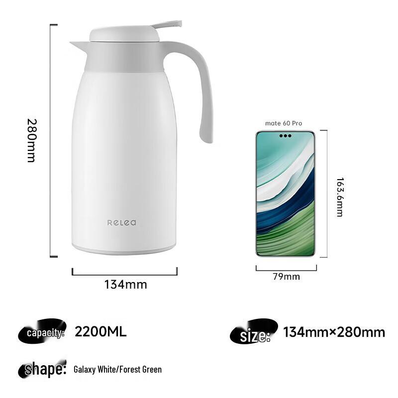 2.2L 316L Stainless Steel Press-Type Insulated Kettle