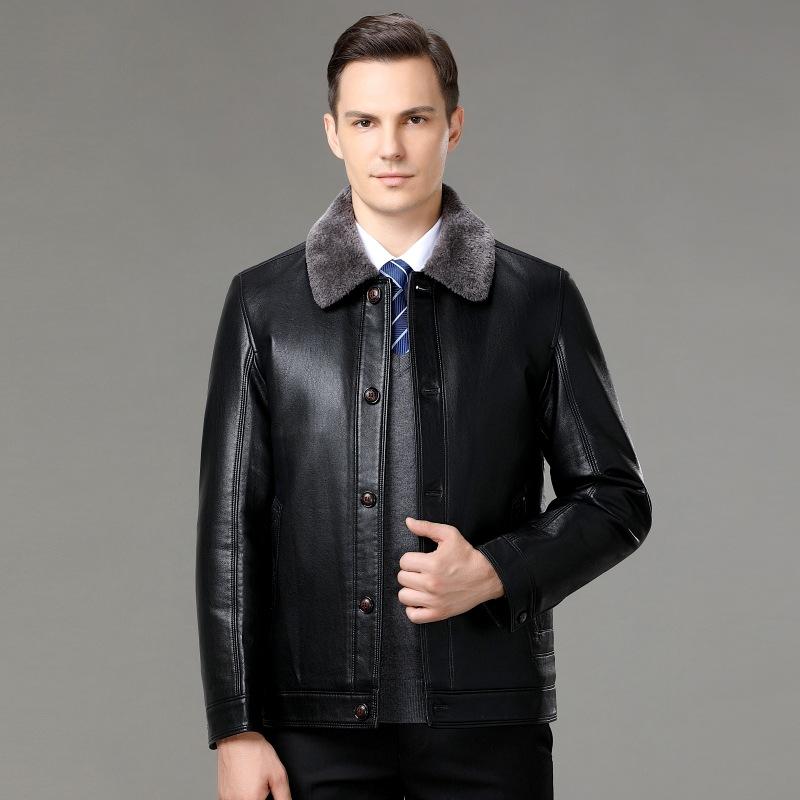 

Зимний меховой мужской комбинезон из утолщенного бархата, теплый наряд для папы, пальто с лацканами для людей среднего и пожилого возраста, куртка из овчины на пуговицах 5XL