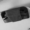 Car Storage Tool Sun Visor Glasses Holder Multifunctional Wear Resistant Car Storage Box Cowhide Leather Auto Sunglasses Holder (Black)