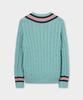 BROOKS BROTHERS Tennis V-Neck Cable Sweater (Light Blue) (Bbwnmmg102)