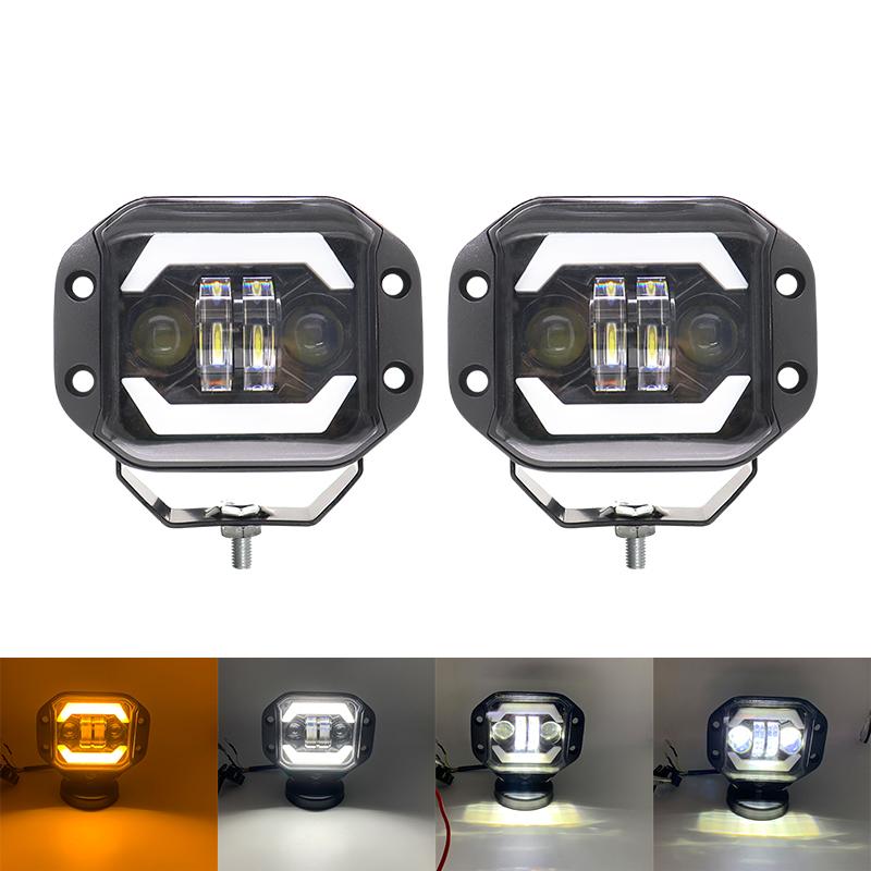 5Inch Spotlight Flush Mount LED Work Light Bar Hi/low Beam Off Road 4X4 ATV for Niva Lada Car 12-24V LED Pods Driving Fog Lights