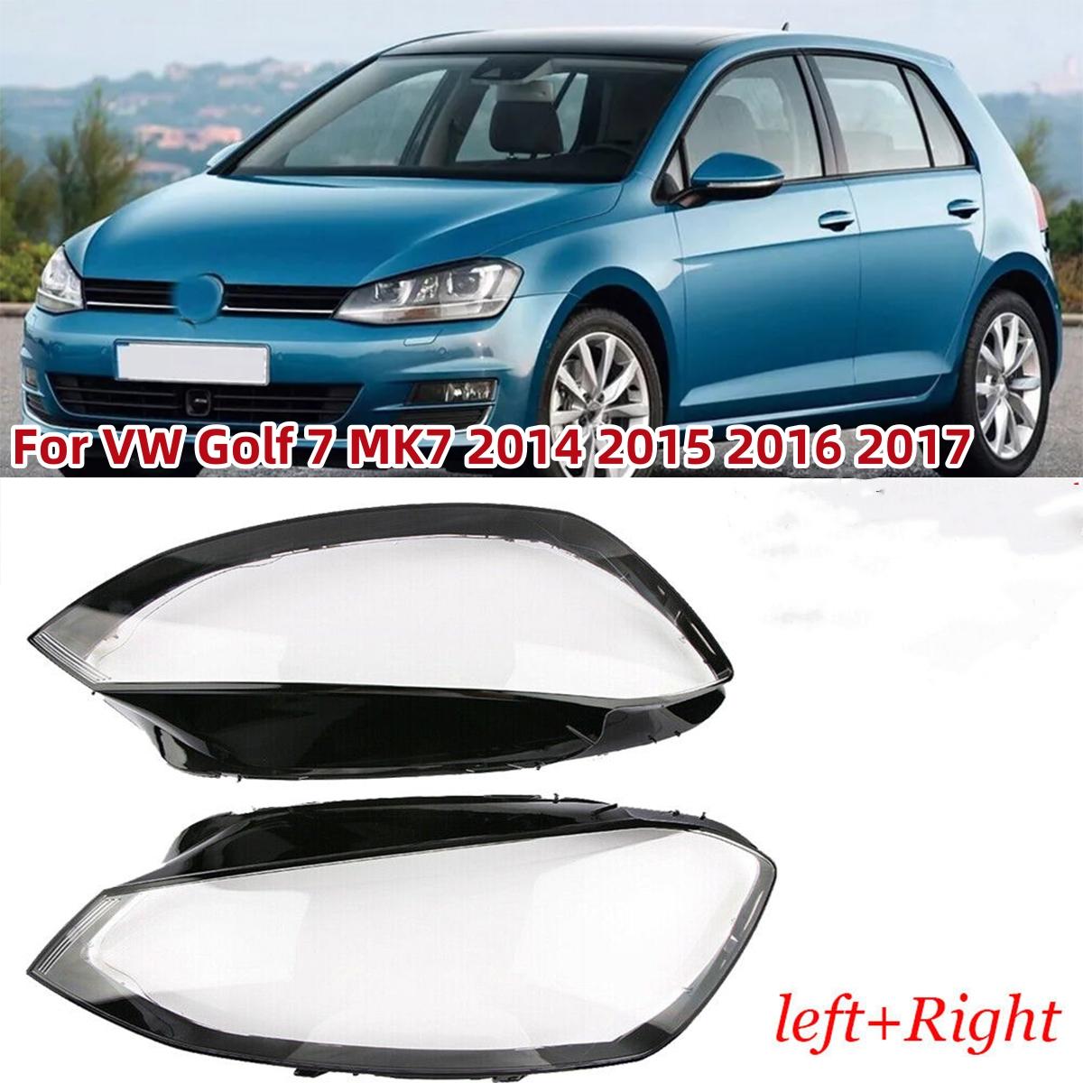 

Left+Right Front Headlight Lens Cover For VW Golf 7 MK7 GTI 2014 2015 2016 2017 Clear Headlamp Cover Transparent Lampshade