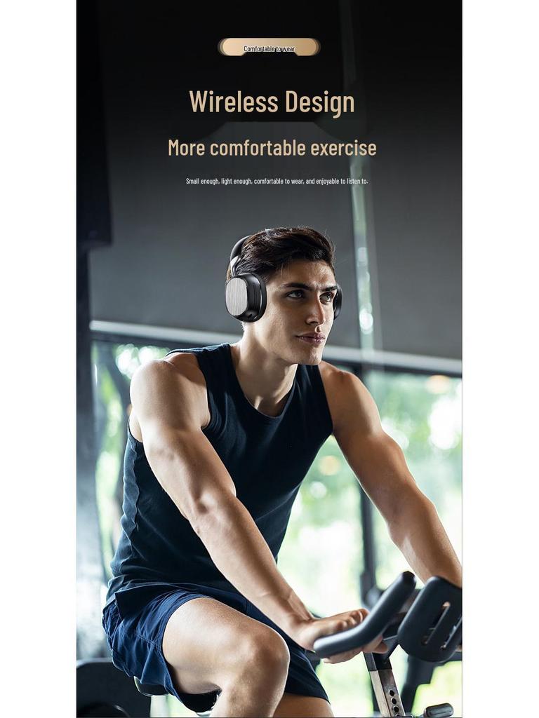 Business Style Gold Thread Over-Ear Bluetooth Headphones: High-Quality Sound for Wireless Gaming