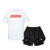 Li Ning Fitness Sets Unisex Crew Neck Moderate GKMB-YTST053+LSKT607