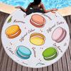 Macaron Donuts Cake Round Beach Towel Thick Shower Bath Towels Microfiber Summer Swim Circle Yoga Mat Blanket 150cm With Tassels