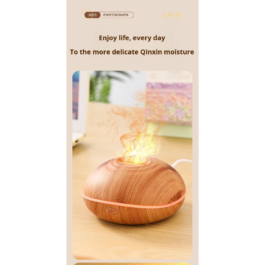 7 colores Fire Flame Wood grain aromatherapy machine humidifier Aroma Diffuser Air Ultrasonic Mist Maker Fogger Aroma Air Fresheners 2