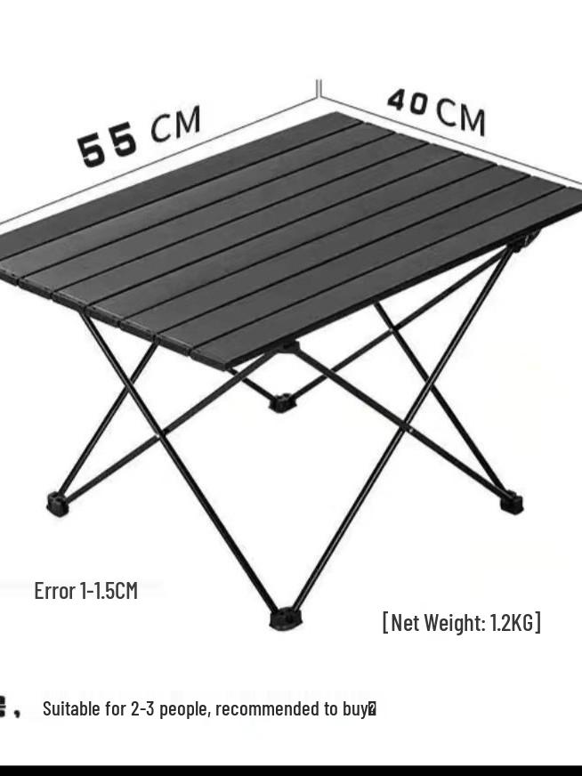 Portable Foldable Roll-Up Iron Camping Picnic Table with Iron Pipe Bracket