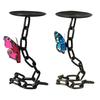 Decorative Iron Candle Holder Butterfly Chain Table Ornament Creative Centerpiece for Bedroom Wedding Party Holiday Celebration