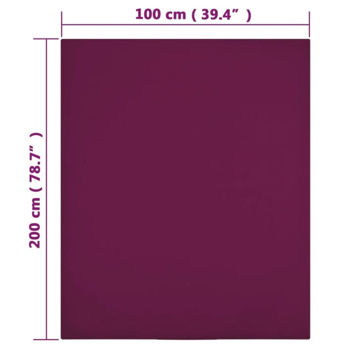 136252 vidaXL Drap-housse Jersey Bordeaux 100x200 cm Coton