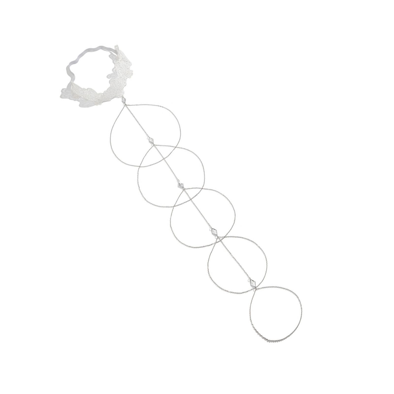 

Многослойные кружевные стили, цепочка, сплавы, кисточки, цепочка на ногу, трендовые сетки, цепочка на бедро для женщин, модный аксессуар белый