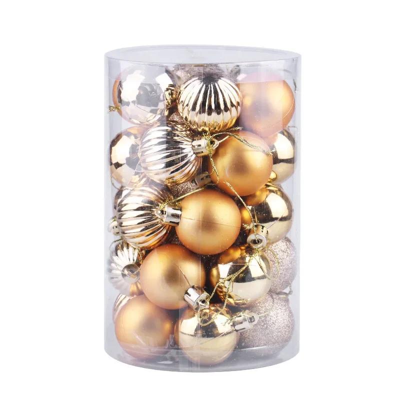 4CM Christmas Ball Box Set Available Lightweight Holiday Christmas Tree Ornament Decorations Christmas Decorations 34PCS/Box