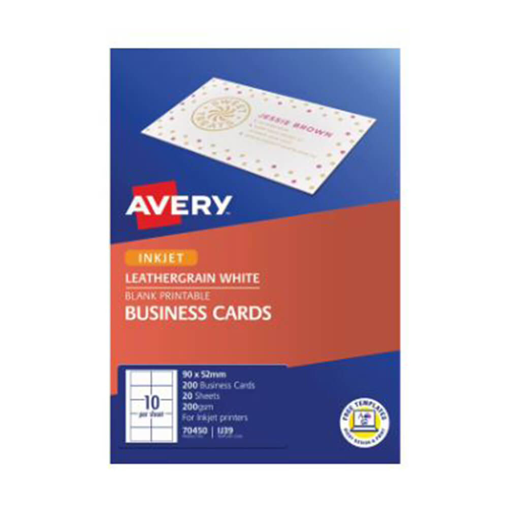 Avery Lederpapier Visitenkarten 200 g/m² (Packung mit 20)