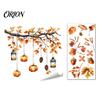 Reusable Animal Wall Decals for Windows Autumn Static Window Sticker with Cute Animals & Maple Leaves, Removable Harvest Self Adhesive Glass Stickers