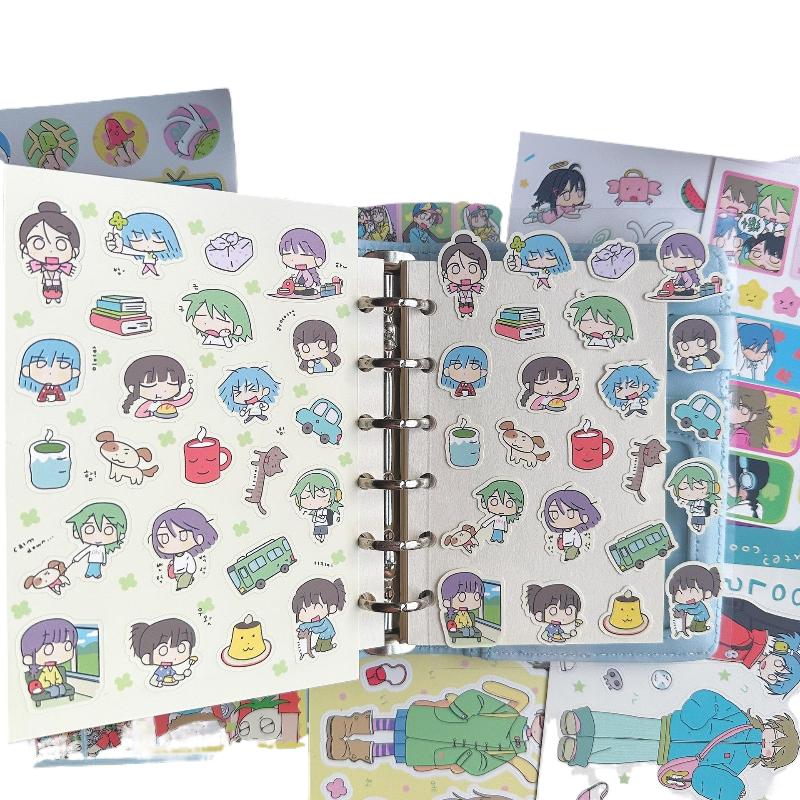 1Sheet Cute Girl Stickers Hand Account Planner Diary Notebook Kawaii Cartoon Character Decals DIY Decorative Sticker