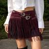 Mjuk matt look Franskad Midjebälte Mocka Dubbelspänne Mode Boho Bälte För Kvinnor