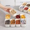 Large-Capacity Transparent Fresh-Keeping Box for Condiments, Dustproof and Moistureproof, with 8 Compartments for Fruits and Vegetables