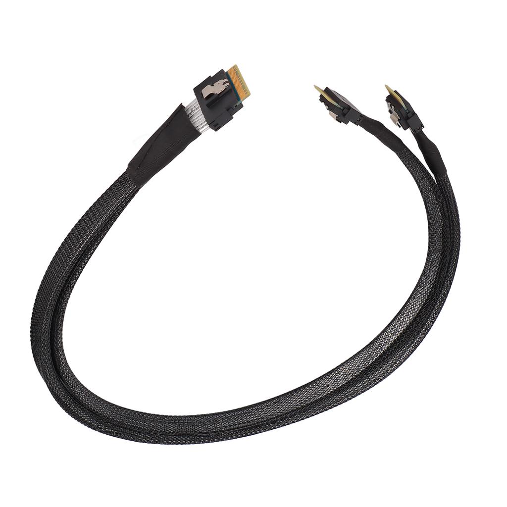 Mini SAS Cable 24 Gbps Fast Transmission SATAATA Interface 0.5m Length SFF8654 8I to 2xSFF8654 4I