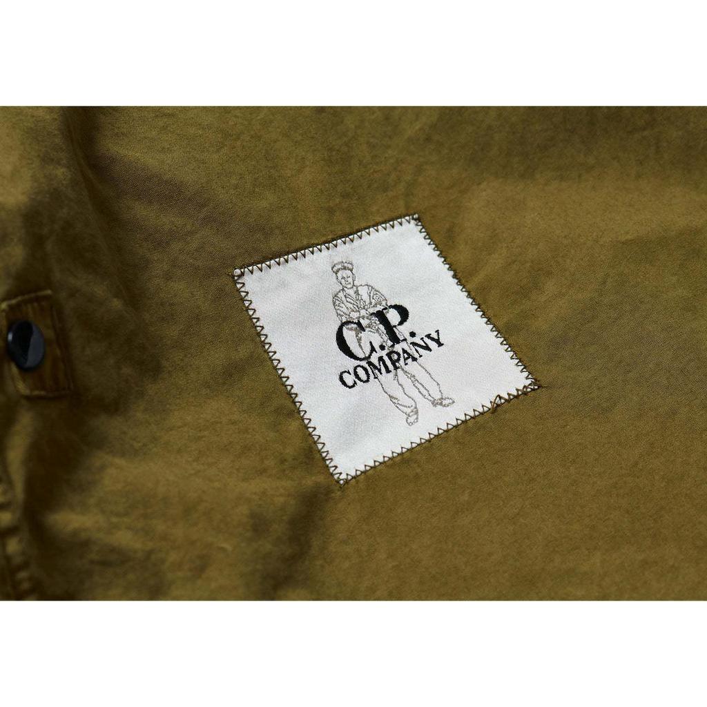 Palace X C.P.. Firmenkooperation FW22 Washed Cotton Hemdjacke Unisex Jacke Olivbraun P23CPHT002