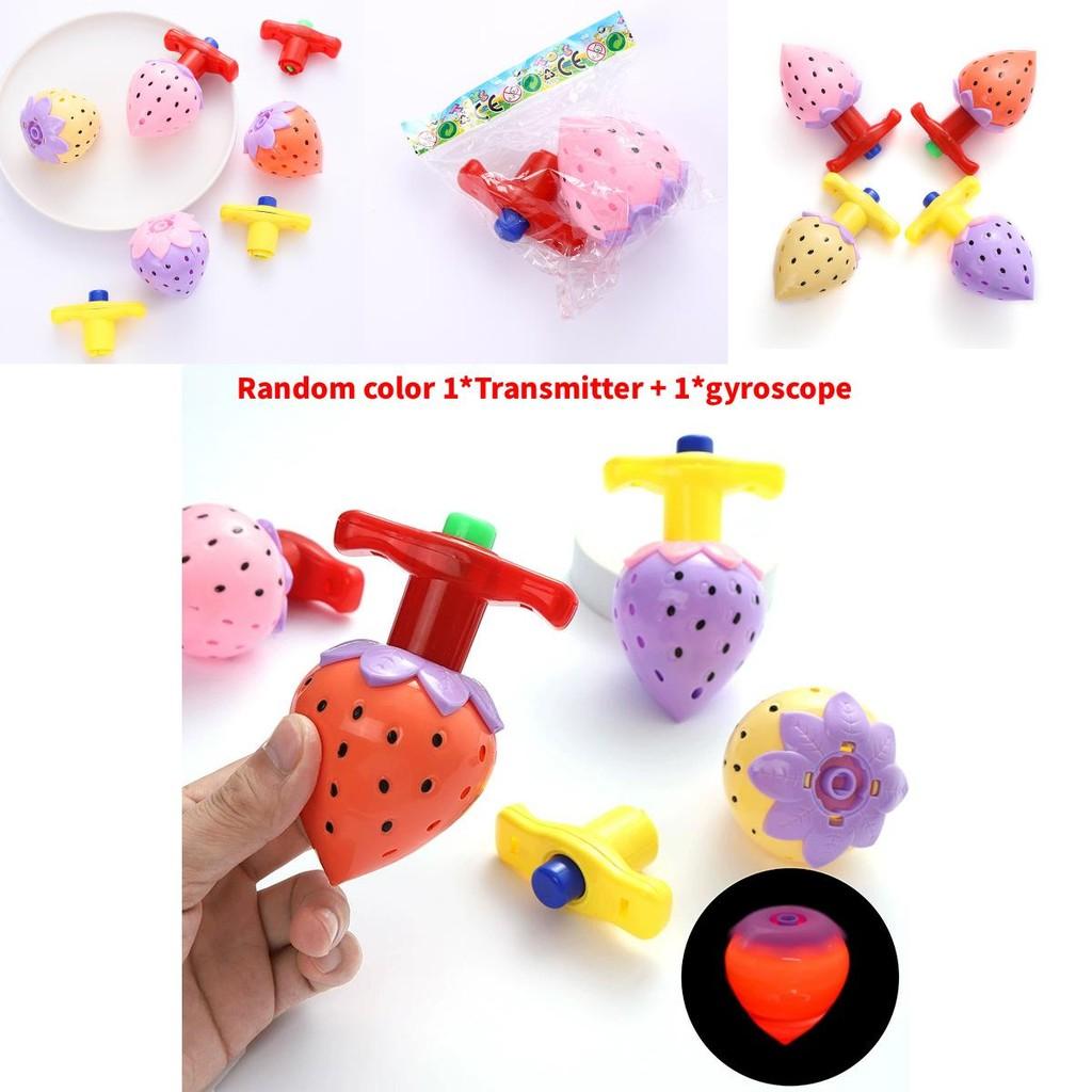 Kids Luminous Strawberry Gyroscope Set Made Of Plastic Perfect For Night Market And School