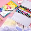 48-Color Portable Watercolor Paint Set In Tin Box for Sketching and Painting