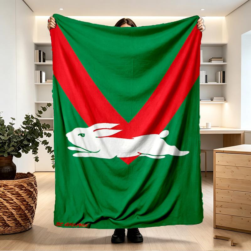South Sydney Rabbitohs Print Blanket - Soft & Comfortable, for Bedroom, Travel, Sofa, Home Decoration - Birthday Christmas Gift for Friend