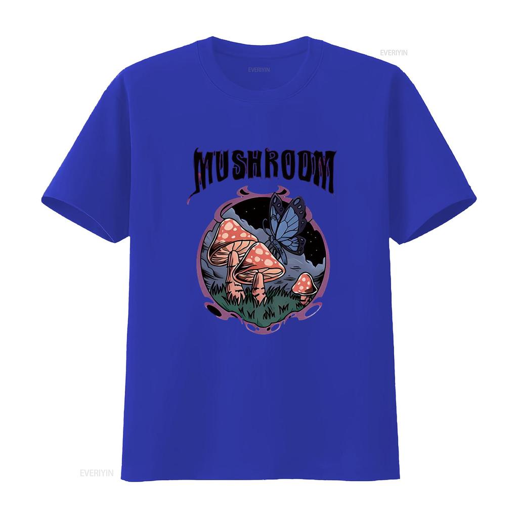 Mens MUSHROOM Casual T Shirt White 2X Large Vintage Washed Breathable Designer Clothes Top For Everyday Wear Comfortable Homme