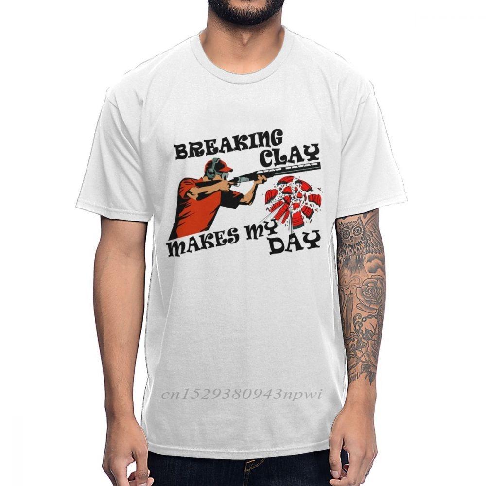 Man Leisure Clay  Trap Shooting For Skeet Shooting Fans T Shirt Round Neck Comfortable Cotton Anime Homme Tshirt