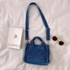 Simple Single Shoulder Denim Crossbody Bag Casual Handbag Summer Canvas Bag Korean Style Messenger Bag for Girls Ladies