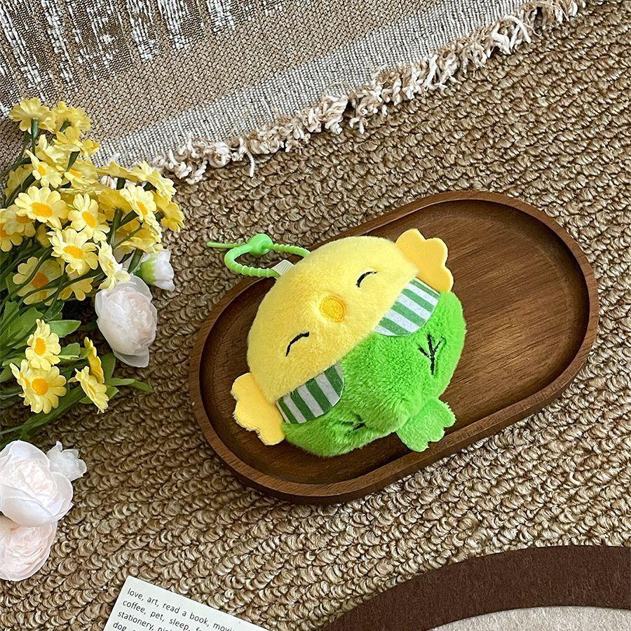 Plush Bird Keychain With Cute Clover Design For Bag Decor And Collectors