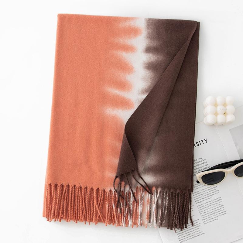 Winter Warm Print Cashmere Shawl Scarf Luxury Colorful Blanket Pashmina Wraps Bufanda With Tassel Casual Echarpe Poncho Stole