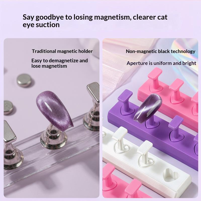 1 Set Non-Magnetic Fake Nail Holder Gel Polish Practice Display Stand Plastic Showing Shelf Nail Art Photography Tool