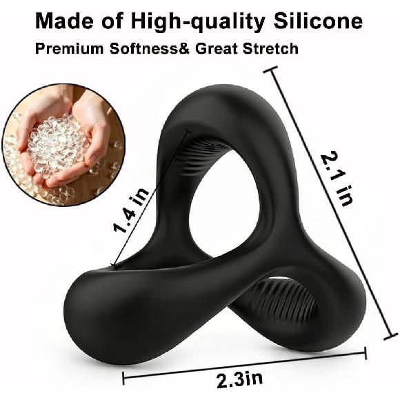 7 Men's Silicone Ring Set and Sleeve for Erection Enhancement, Soft and Elastic Male Sex Toy,Adult Toys for Couples' pleasure(Black and Blue)