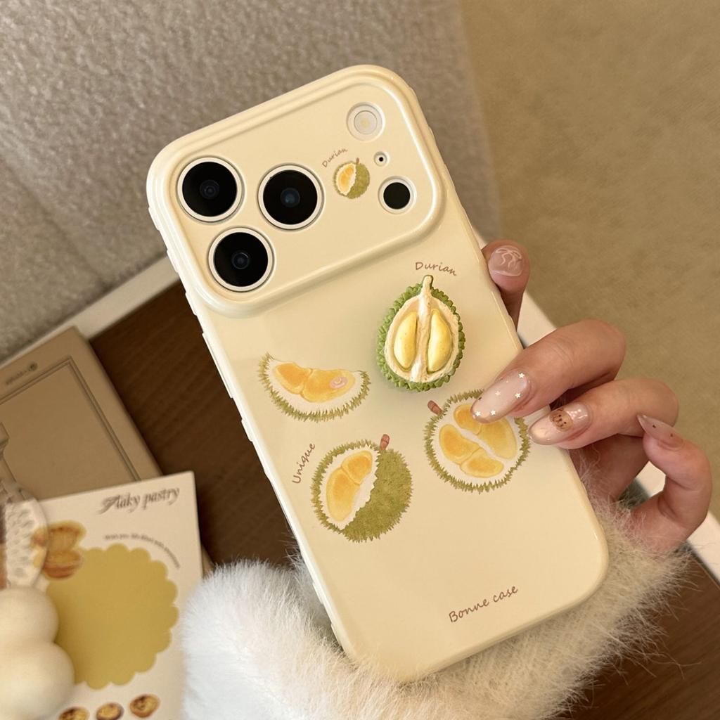 Creative Durian Phone Case for iPhone 16, iPhone 17, and iPhone 17 Pro Max