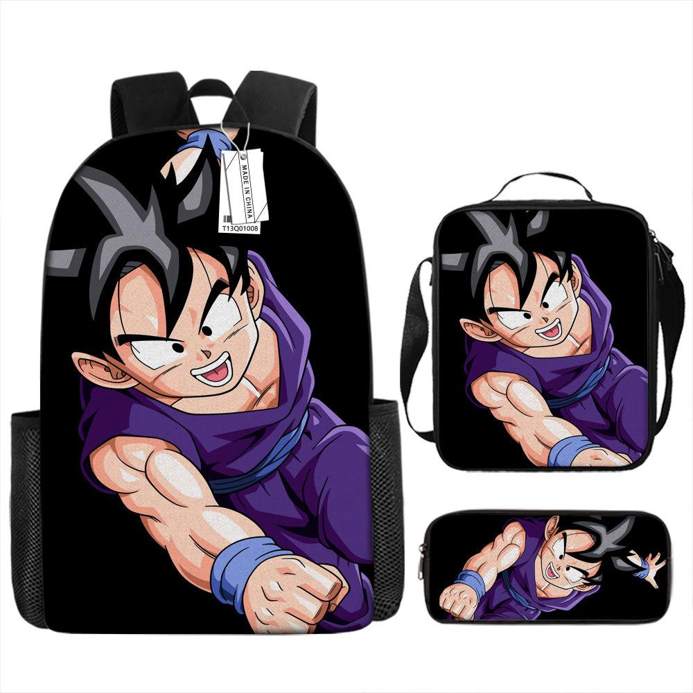 Dragon Ball Dragon Ball Student School Bag Cartoon Backpack Crossbody Bag Pencil Bag Waterproof Three-piece School Bag