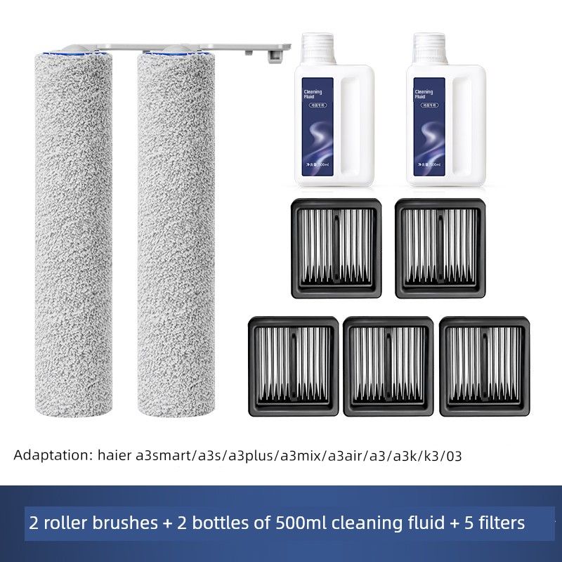 Suitable for Haier Floor Washing Machine Accessories A3 Air/Smart/S/K/Mix Roller Brush Filter Element Consumables Cleaning Fluid