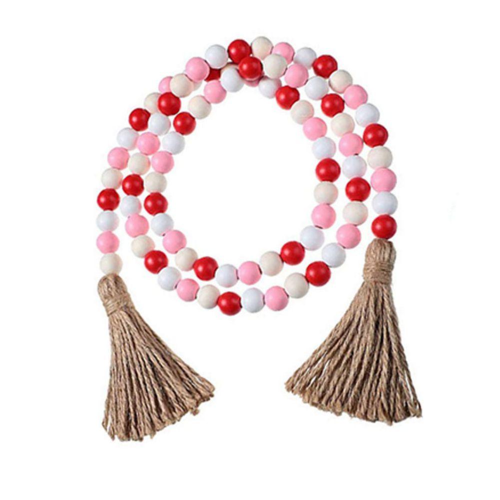 Bead Garland with Tassel Handmade Natural Sturdy Durable for Farm House