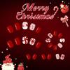 Holiday Party Press On Nail 24PCS Snowflake Candy Cane Designs Lightweight ABS False Nail Christmas Design Easy Apply