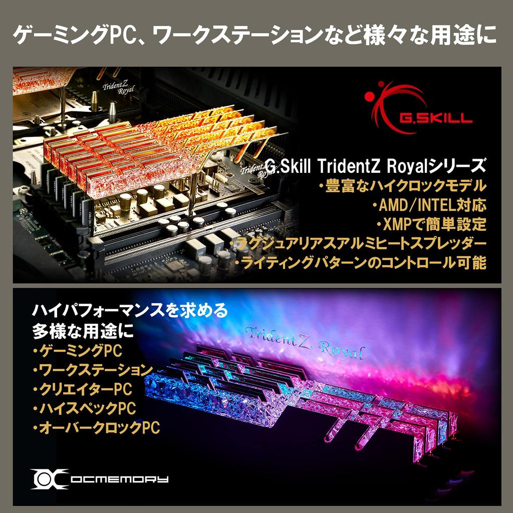 DDR4 Memory TridentZ Royal Series 32GB Kit X with Bonus Sticker G.Skill DDR4-3600 (2 16GB) (F4-3600C18D-32GTRS)