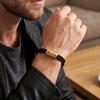 Bracciale Diabete di Tipo 2 Acciaio Inossidabile Barra Incisa Corda di Nylon Intrecciata Doppia per Uomo Donna