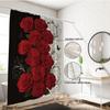 1pc Rose Printed Shower Curtain, Shower Partition, Privacy Hanging Curtain with 12 Hooks, Multiple Sizes, Easy Installation