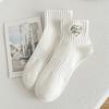 Ladies Spring and Summer All Match Waist Sports Embroidery Love Short Tube Boat Socks