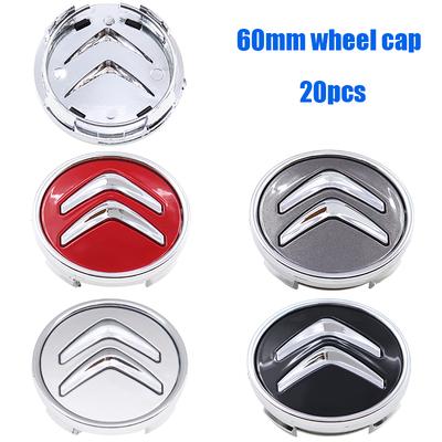 20pcs 60mm 3D Logo Car Emblem Wheel Center Hub Cap Auto Rim Refit Dust-proof Badge Covers Sticker Styling Accessories