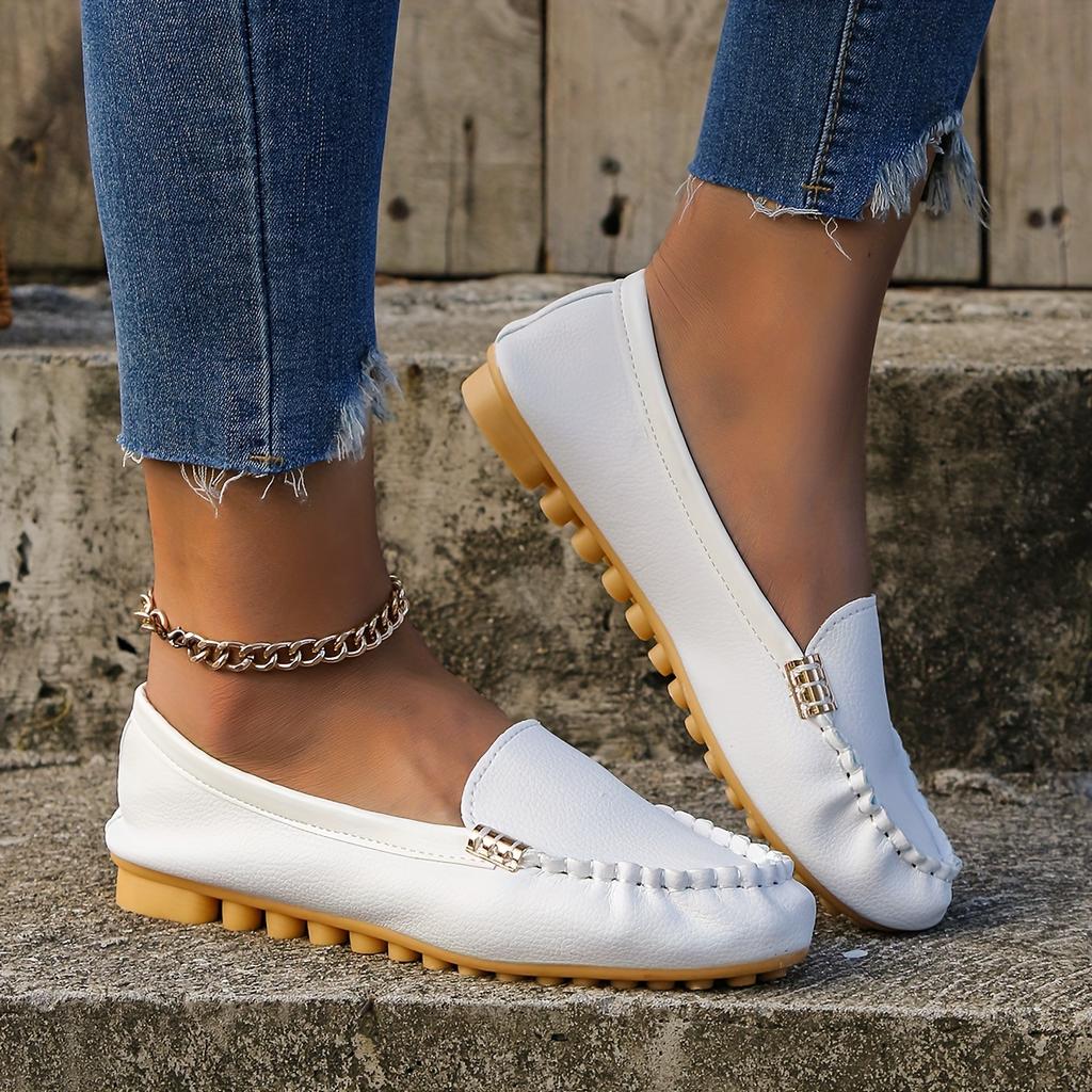 Loafer mit runder Zehenpartie für Damen, bequeme Slipper mit Blockabsatz, Damenschuhe