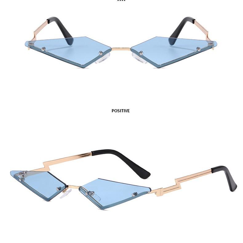 Trendy Rimless Metal Triangle Sunglasses - Fashionable European American Style 3491