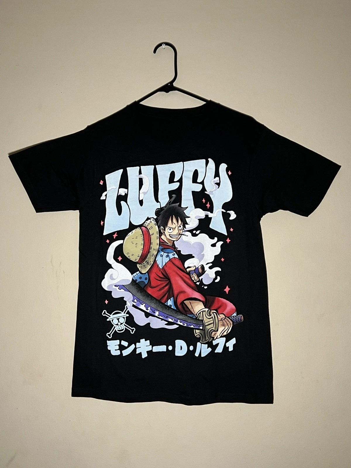 Summer Hot Sale Ripple Junction One Piece Luffy Black Anime Tshirt Unisexs Small  New Unisexs Round Neck Short Sleeve S