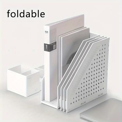 High qualityRetractable 4-Compartment Bookshelf File Storage Box: Desk Necessities & Data File Organizer for Office Furniture, School Storage