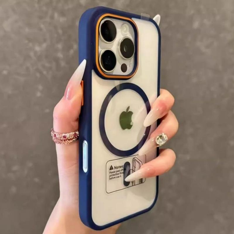 Luxury Magnetic Wireless Charging Transparent Phone Case For 11 12 13 14 15 16 17 Pro Max Air Plus Magsafe Bumper Cover