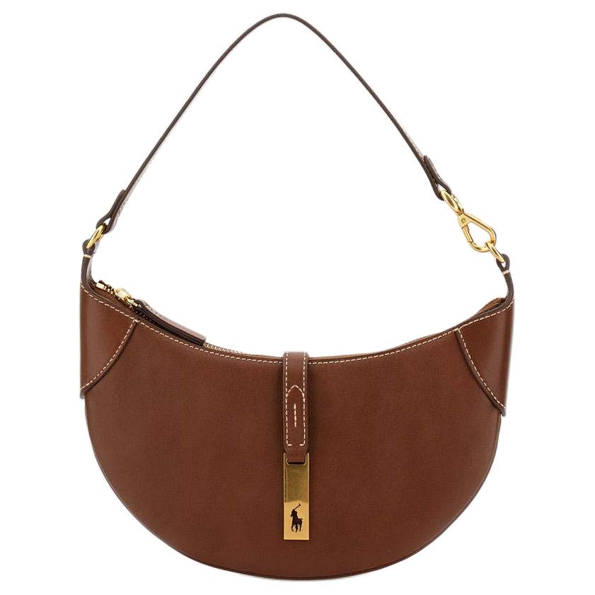Polo Ralph Lauren Adjustable Strap Leather Tote Shoulder Bag Small Women Bags Dark-Brown 428871248014