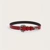 PU Leather Women's Snake Buckle Belt Crocodile Pattern Y2K Street Fashion Waistband for Daily Commute
